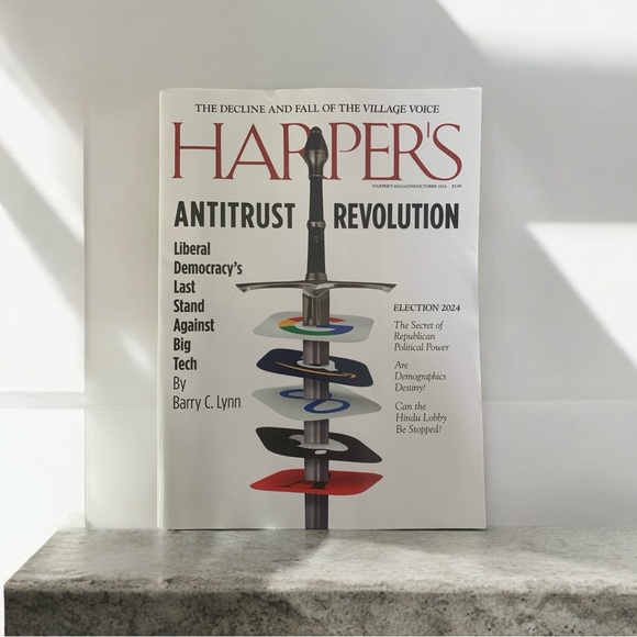 Set Of 2 Harpers Magazine October December 2024 Democracy Big Tech Art Politics - Picture 3 of 9